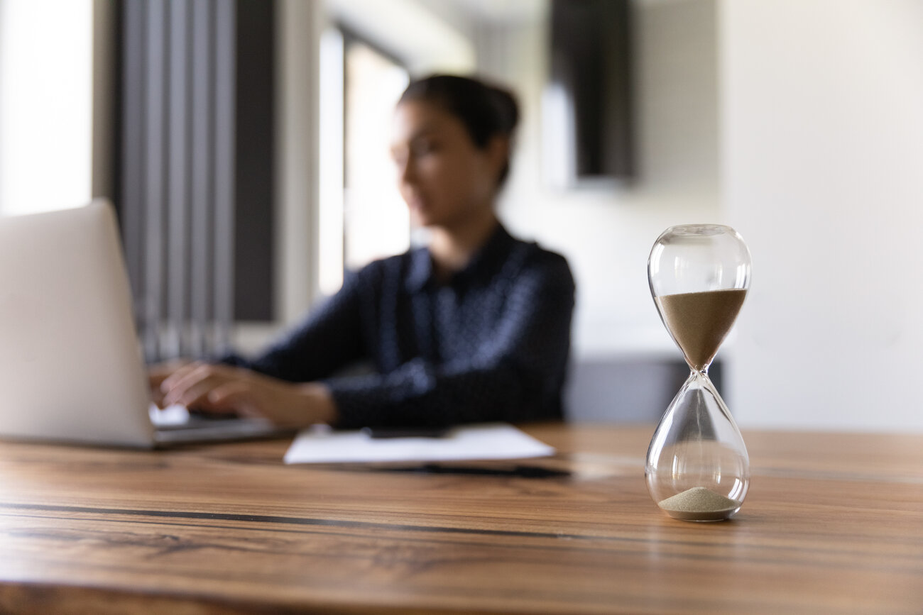 Hourglass showing it's not too late to change careers after 40