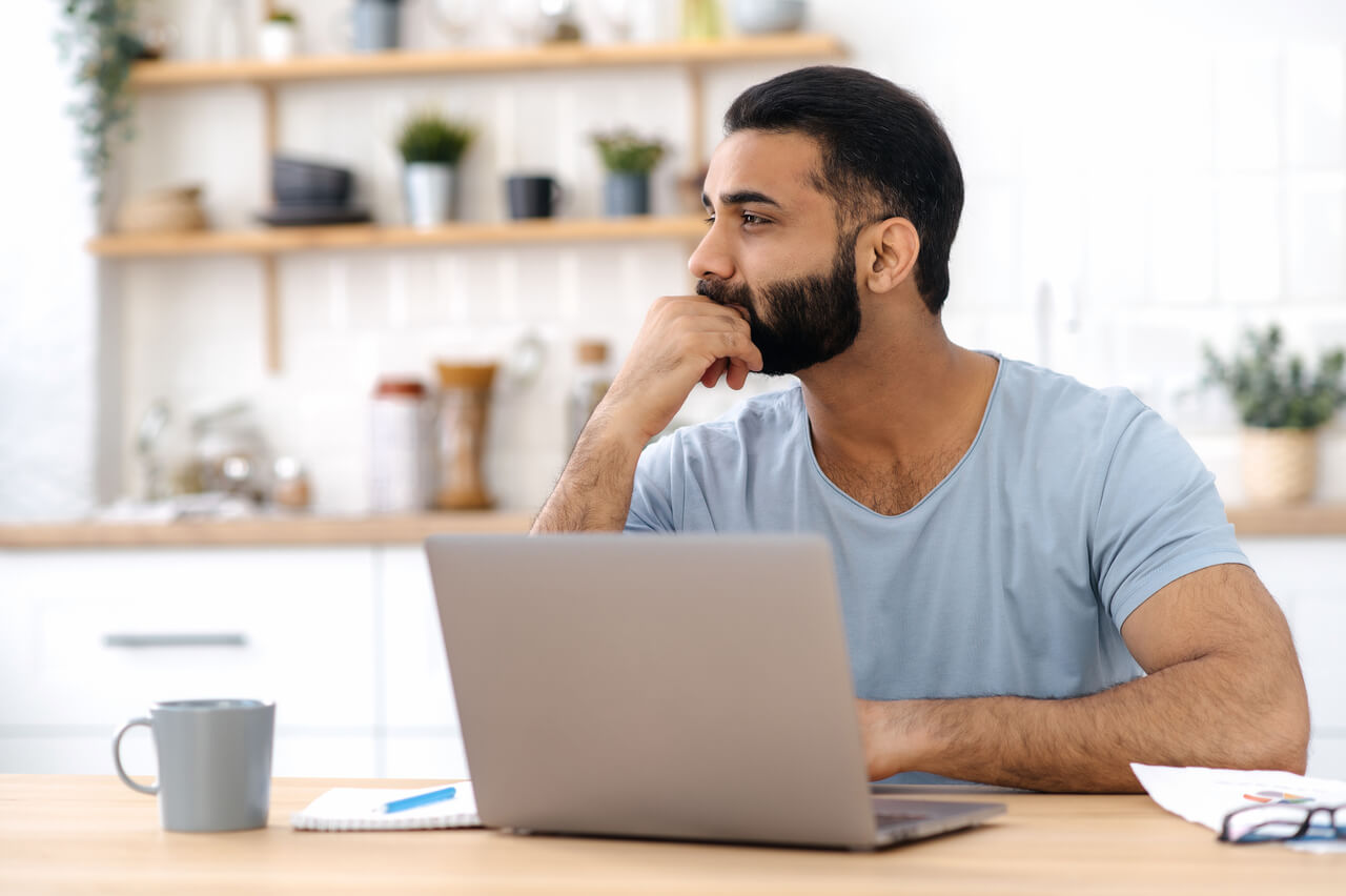 Person thinking about changing his career after 40 